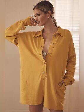 By Anthropologie Waffle Cocoon Romper